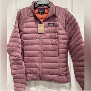 Patagonia Women’s XL Down Sweater Puffer Jacket NWT Evening Mauve Dark Pink